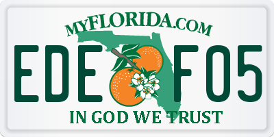 FL license plate EDEF05