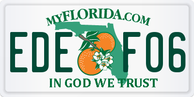 FL license plate EDEF06