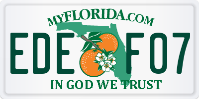FL license plate EDEF07