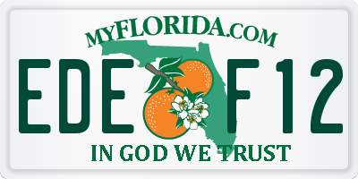 FL license plate EDEF12