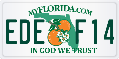 FL license plate EDEF14