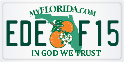 FL license plate EDEF15