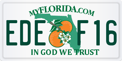 FL license plate EDEF16