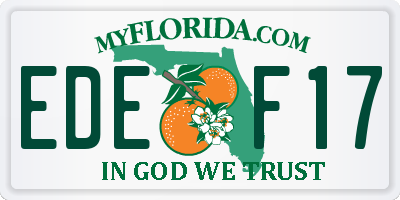 FL license plate EDEF17