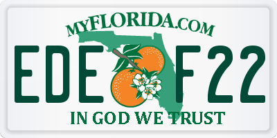 FL license plate EDEF22