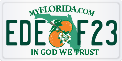 FL license plate EDEF23