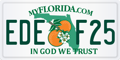 FL license plate EDEF25