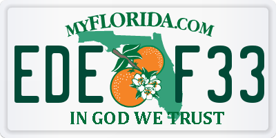 FL license plate EDEF33
