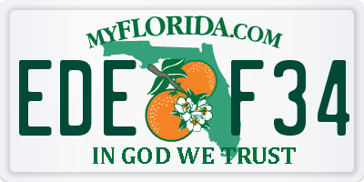FL license plate EDEF34