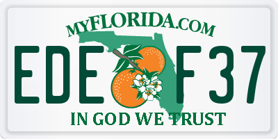 FL license plate EDEF37