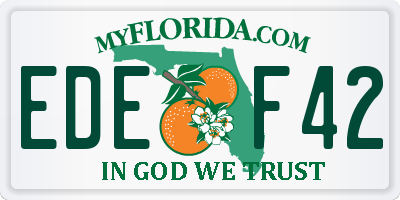 FL license plate EDEF42
