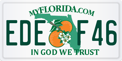 FL license plate EDEF46