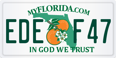 FL license plate EDEF47