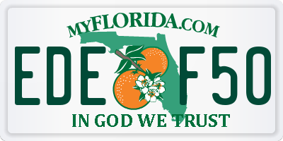 FL license plate EDEF50