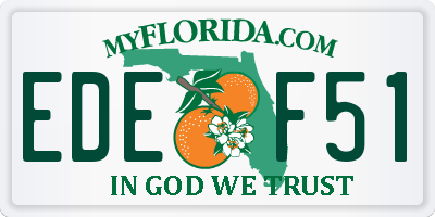 FL license plate EDEF51