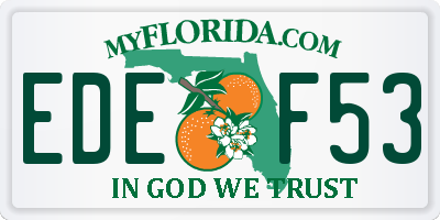 FL license plate EDEF53