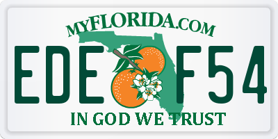 FL license plate EDEF54