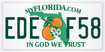 FL license plate EDEF58