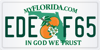 FL license plate EDEF65