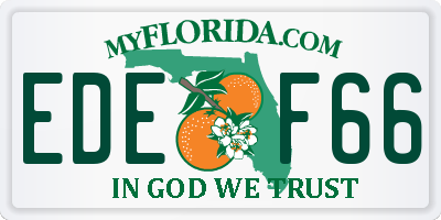 FL license plate EDEF66