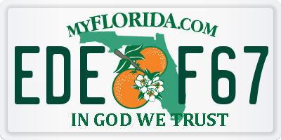 FL license plate EDEF67