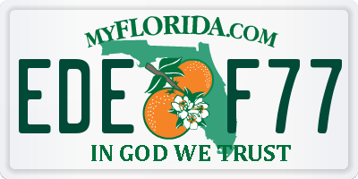 FL license plate EDEF77