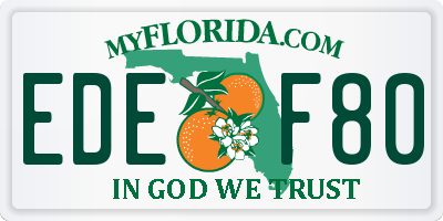 FL license plate EDEF80