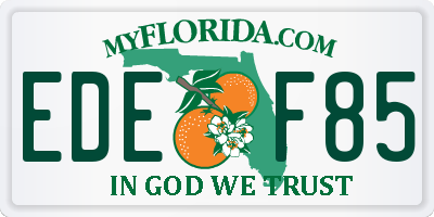 FL license plate EDEF85