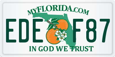 FL license plate EDEF87