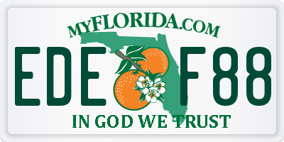 FL license plate EDEF88