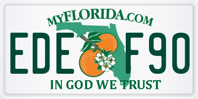 FL license plate EDEF90