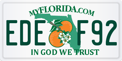FL license plate EDEF92