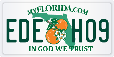 FL license plate EDEH09