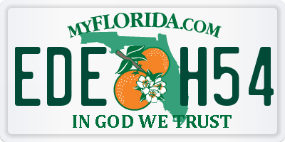 FL license plate EDEH54
