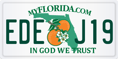 FL license plate EDEJ19