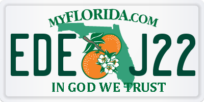 FL license plate EDEJ22