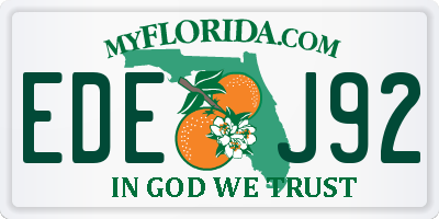 FL license plate EDEJ92