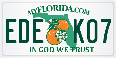 FL license plate EDEK07