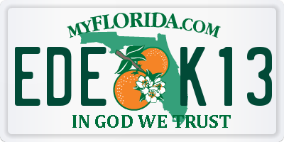 FL license plate EDEK13