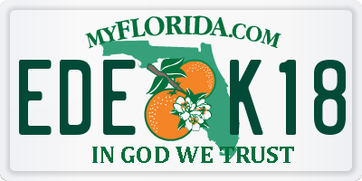 FL license plate EDEK18