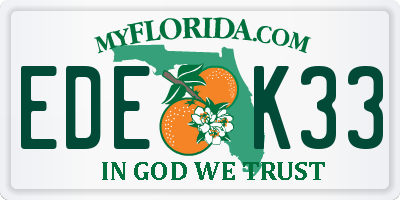 FL license plate EDEK33