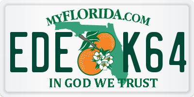 FL license plate EDEK64