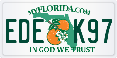 FL license plate EDEK97