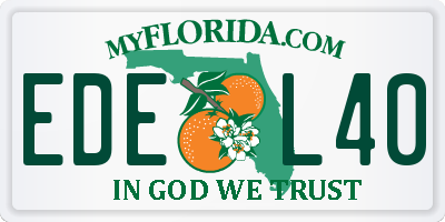 FL license plate EDEL40