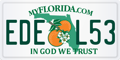 FL license plate EDEL53