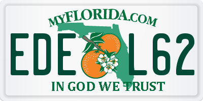 FL license plate EDEL62