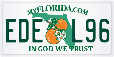 FL license plate EDEL96