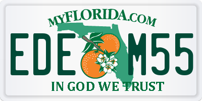 FL license plate EDEM55