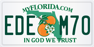 FL license plate EDEM70