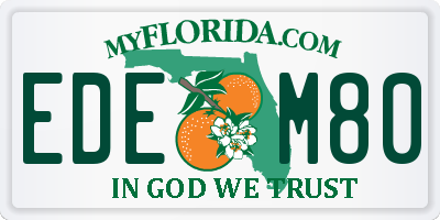 FL license plate EDEM80